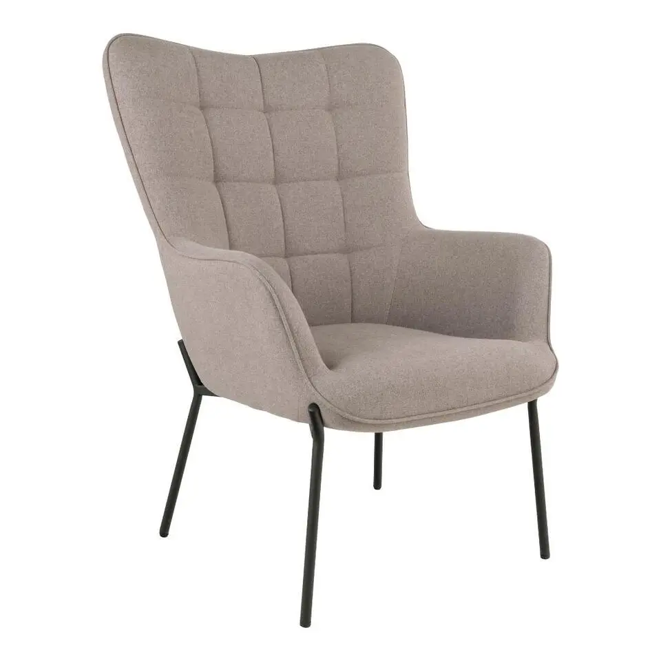 Hioshop Glasgow fauteuil met voetenbank grijs