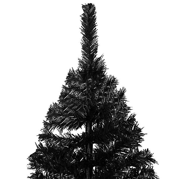 Arbre de Noël artificiel pré-éclairé et boules noir 240 cm PVC vidaXL