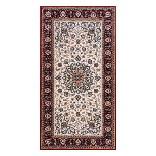 Dywan wełniany NAIN Ornament, ramka 6635/51036 beż / bordo 80x150 cm
