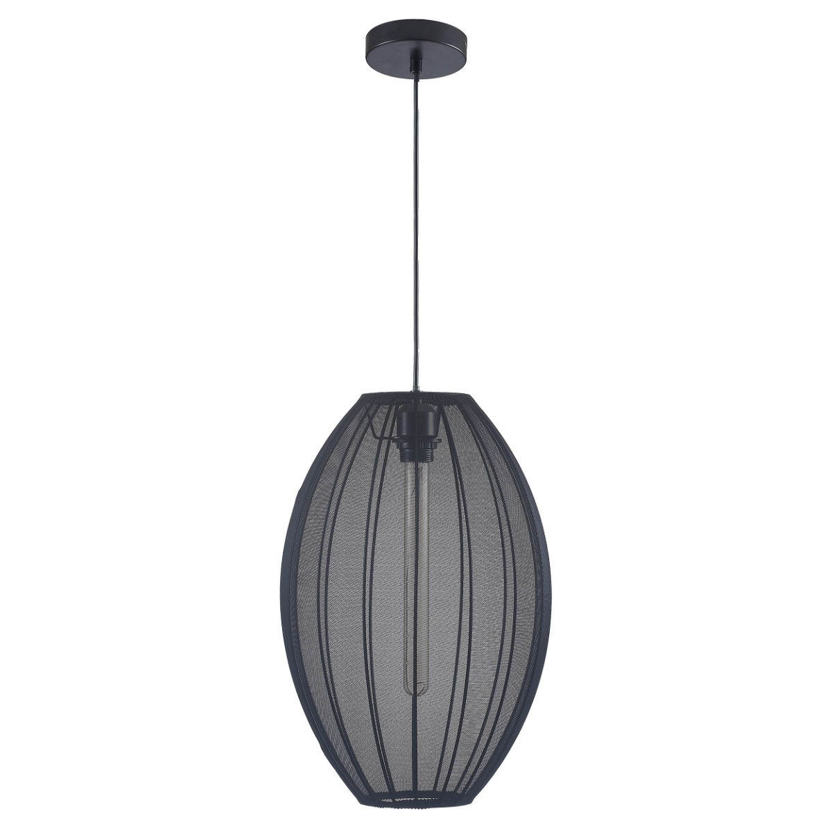 Lampa wisząca czarna KAREI 1xE27x20W wym: 120x30x30 cm Polux