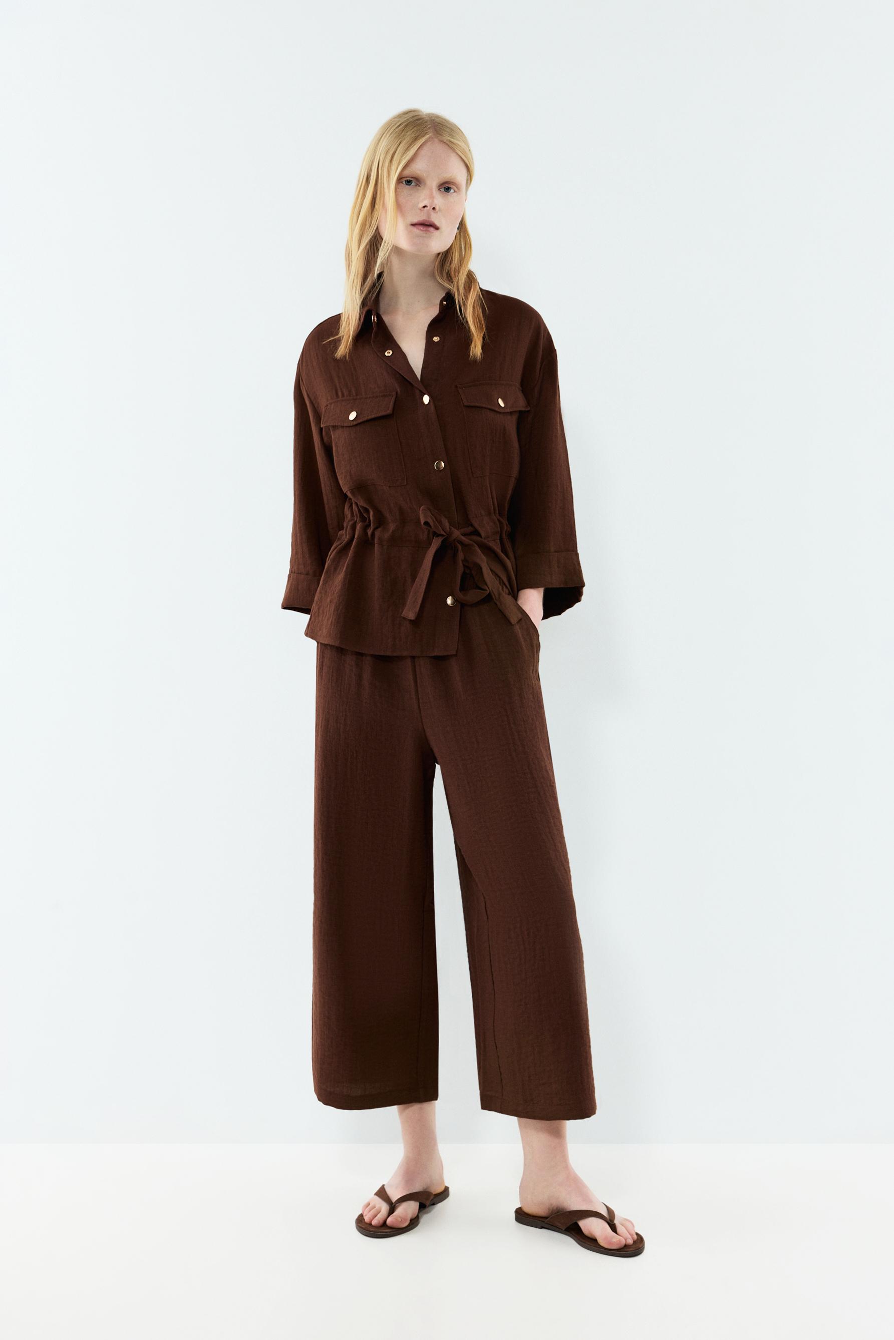 Pantalón culotte textura