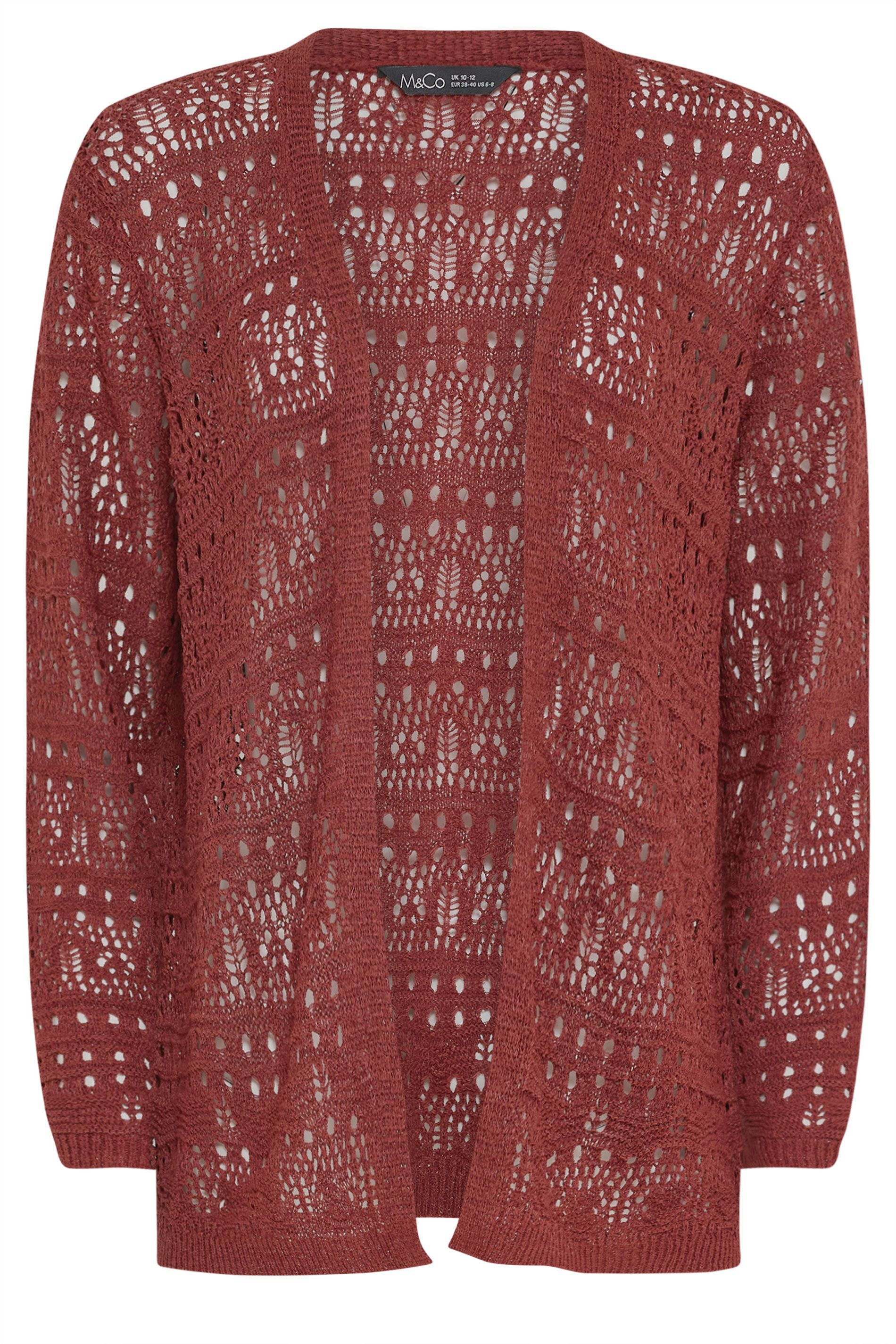 M&Co Open Front Crochet Cardigan