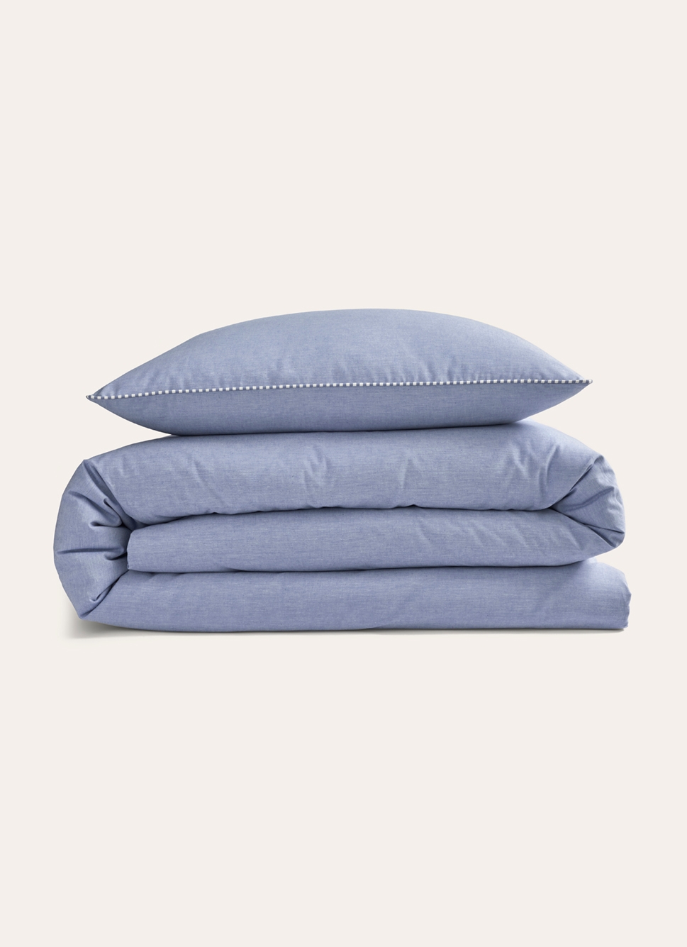 HOUSSE DE COUETTE UNIE CHAMBRAY BLEU