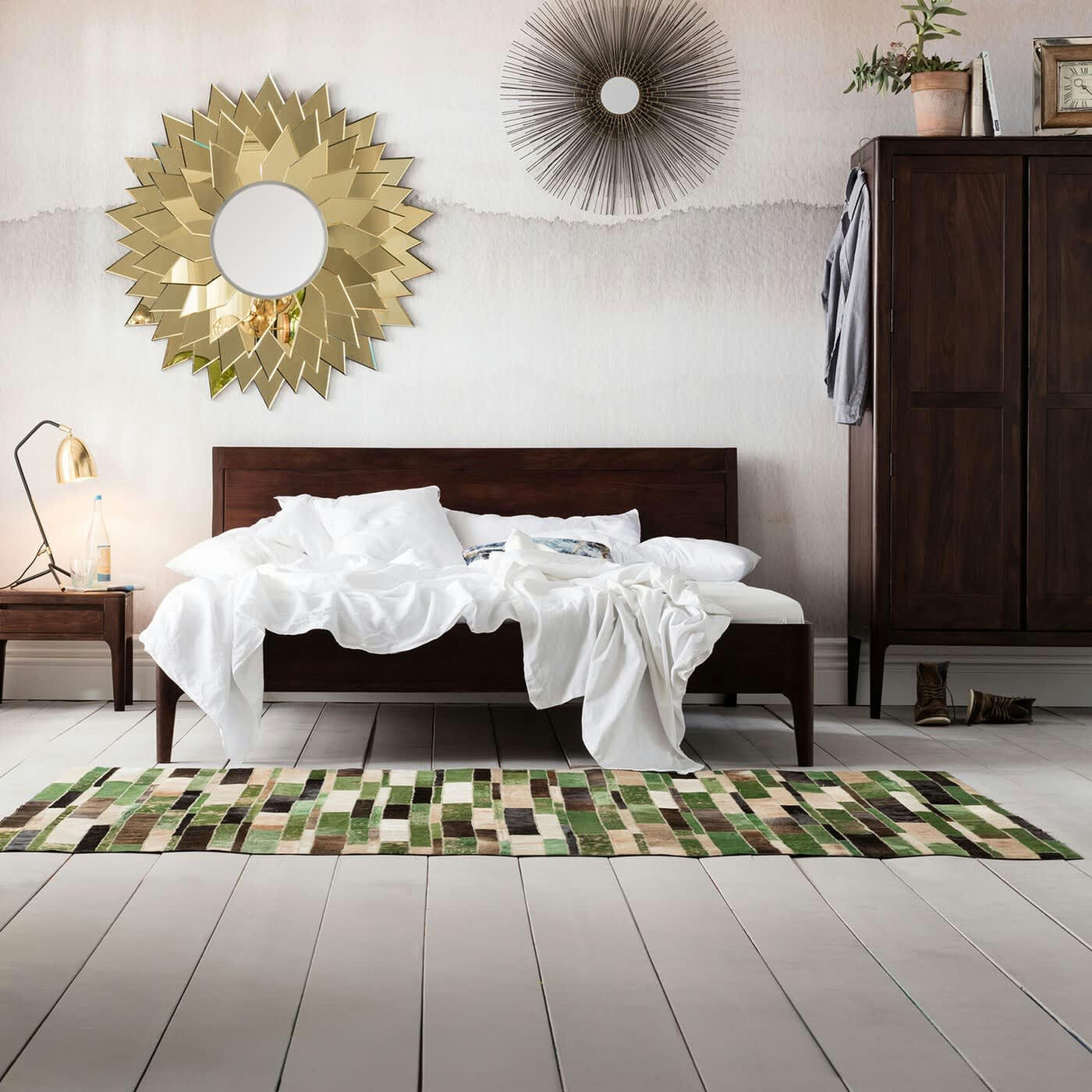 SUNFLOWER - Miroir en verre doré D120