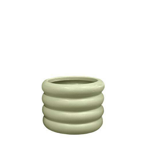 Wave Ripple Indoor Decorative Planter, 6-in, Sage Green