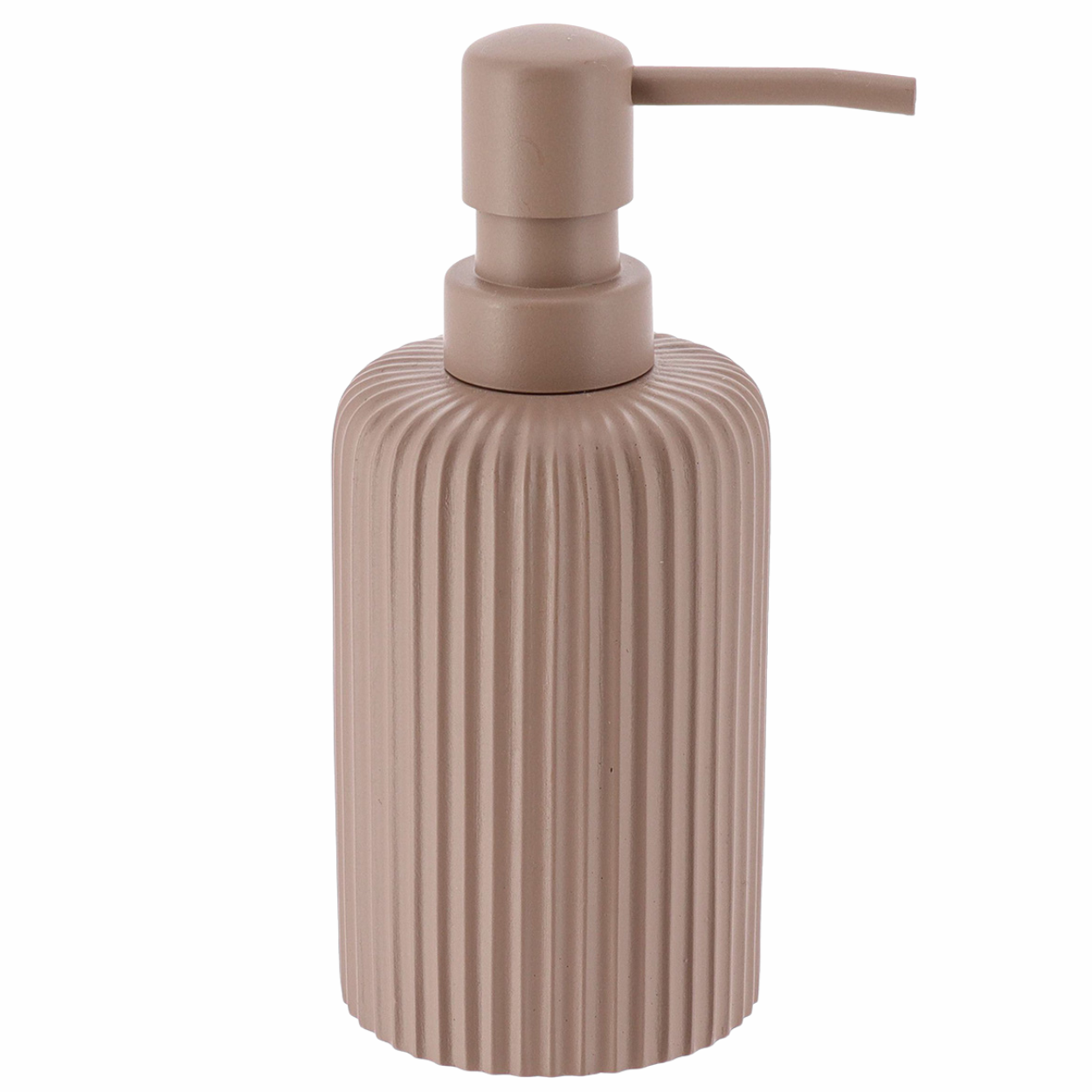 Dozownik na mydło do łazienki cappuccino prążkowany 230 ml