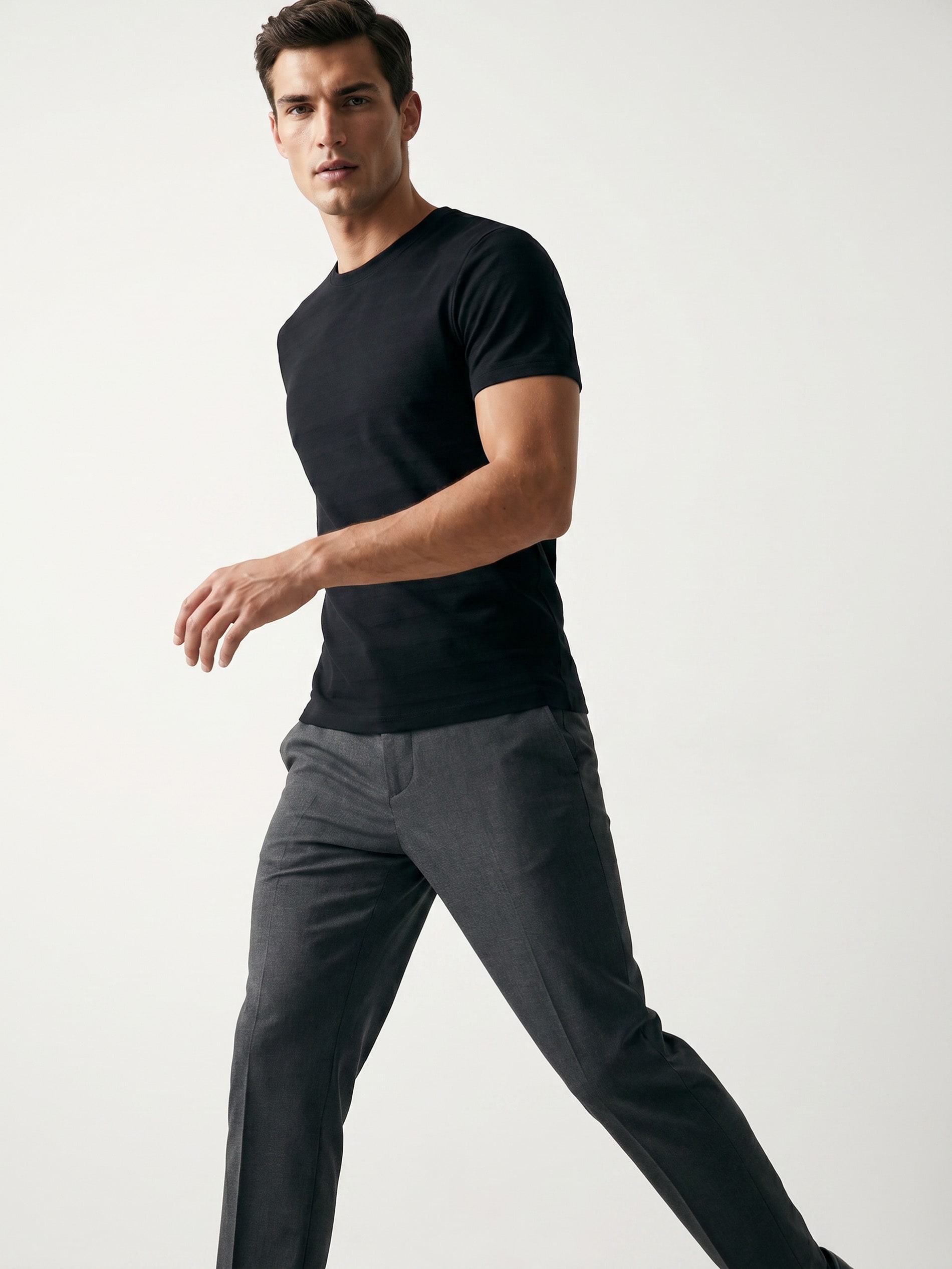 Bawełniana koszulka slim fit z krótkim rękawem