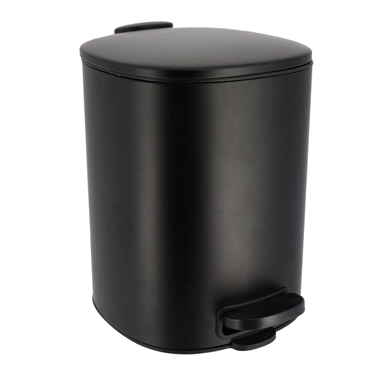 Balde wc com pedal e soft close preto 5l