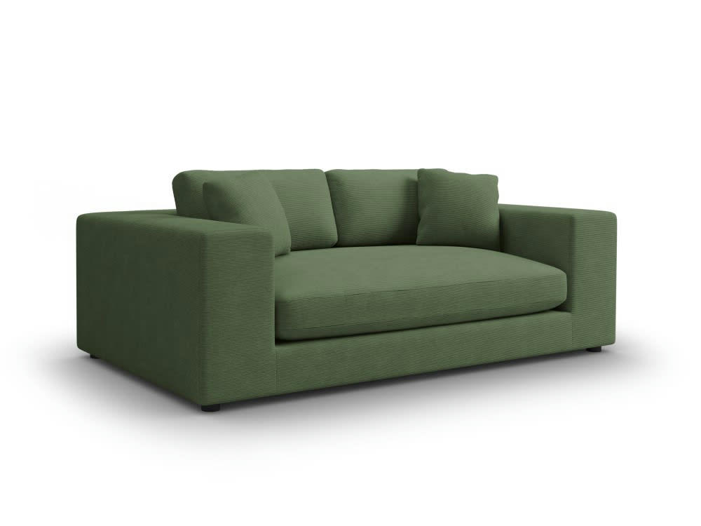 TENDANCE - Canapé 3 places en tissu structuré vert