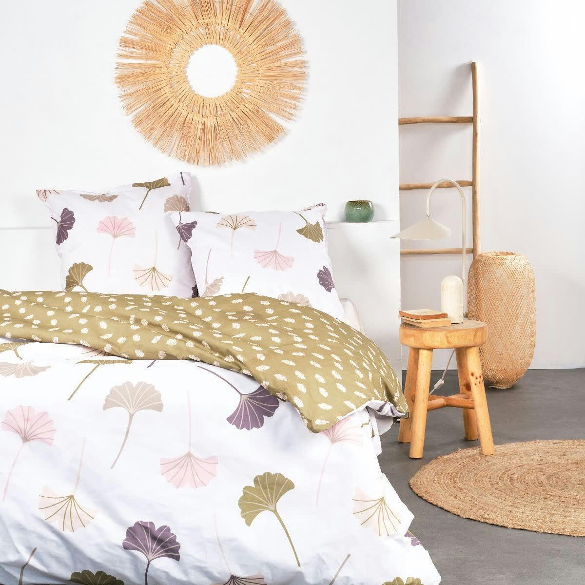 - Parure de lit en Coton Blanc 240x220 cm