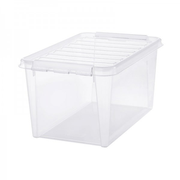 Boîte de rangement empilable 46 litres - Clips Blancs