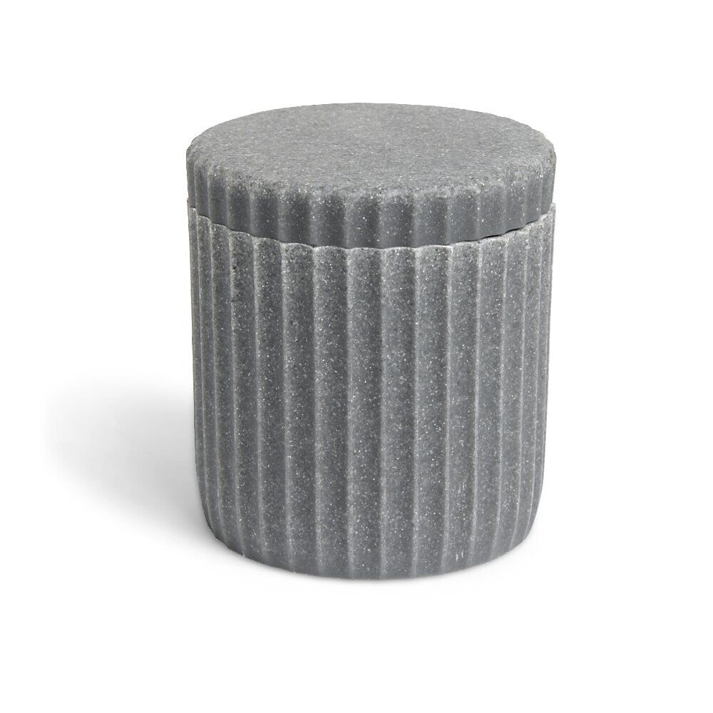 Pot à coton Ø9x10cm plastique effet ciment gris