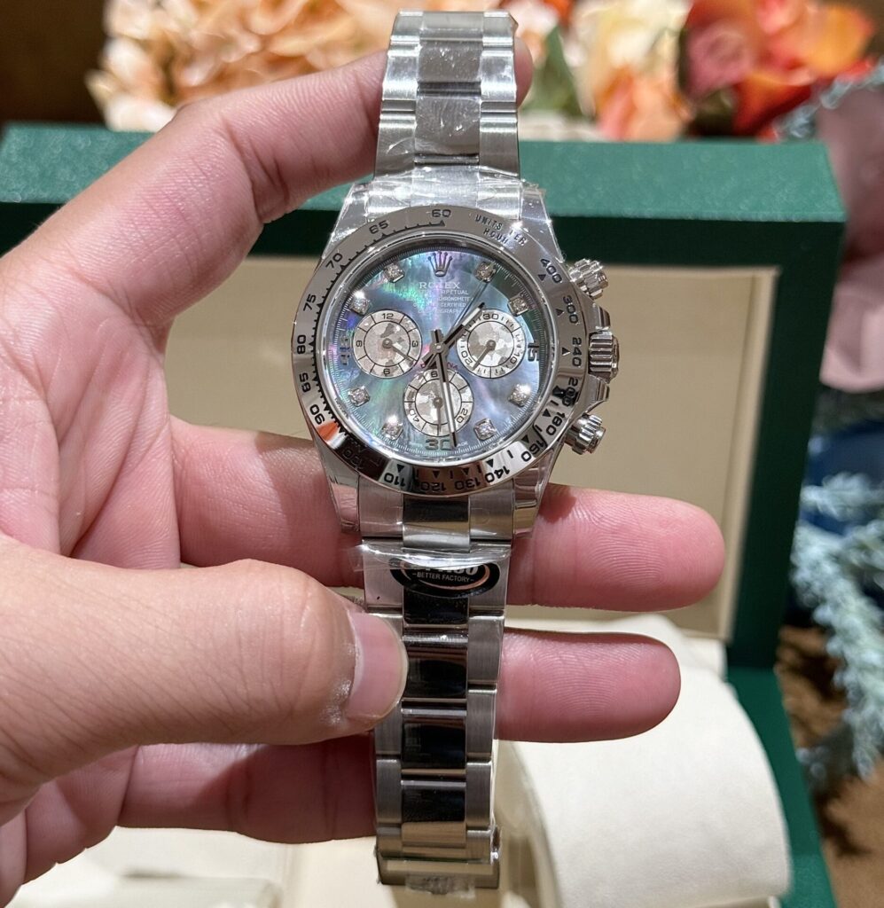 Rolex Daytona 116509 904L Steel Dark MOP Dial With Diamonds 40mm Oyster Super Clone