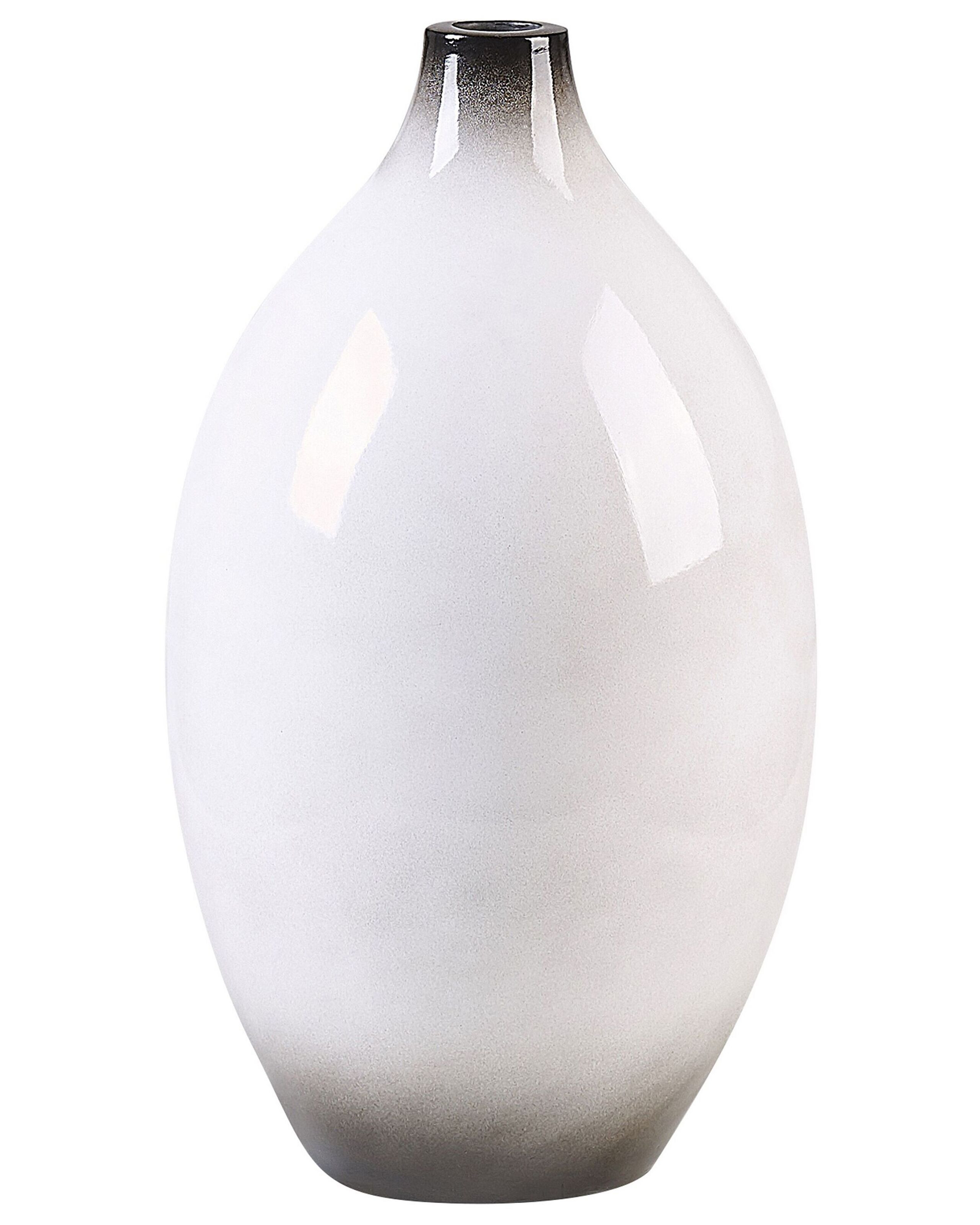 Dekoracyjny wazon z terakoty biały 36 cm