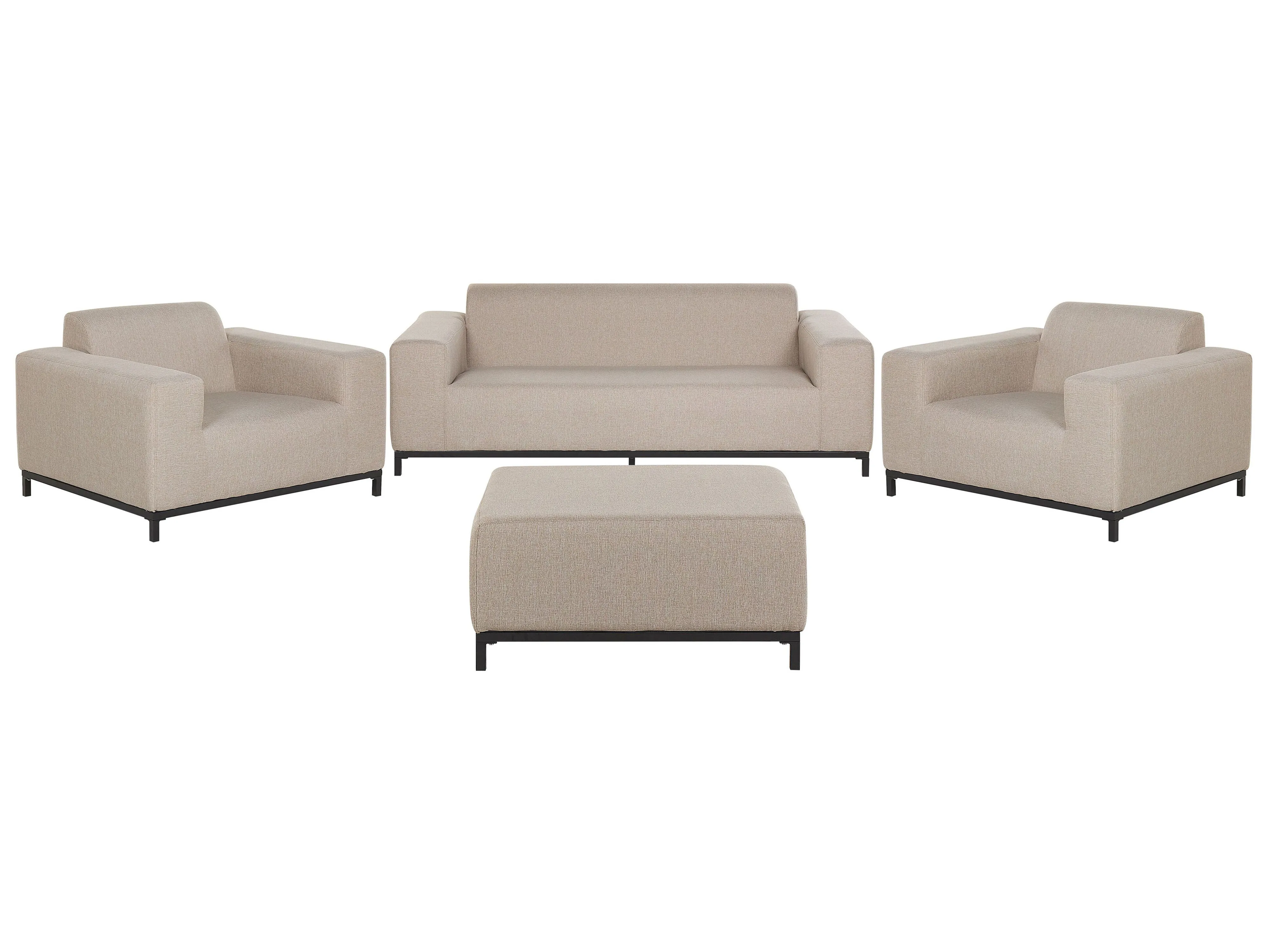 Garden Lounge Set with Table 5 Seater ROVIGO Beige