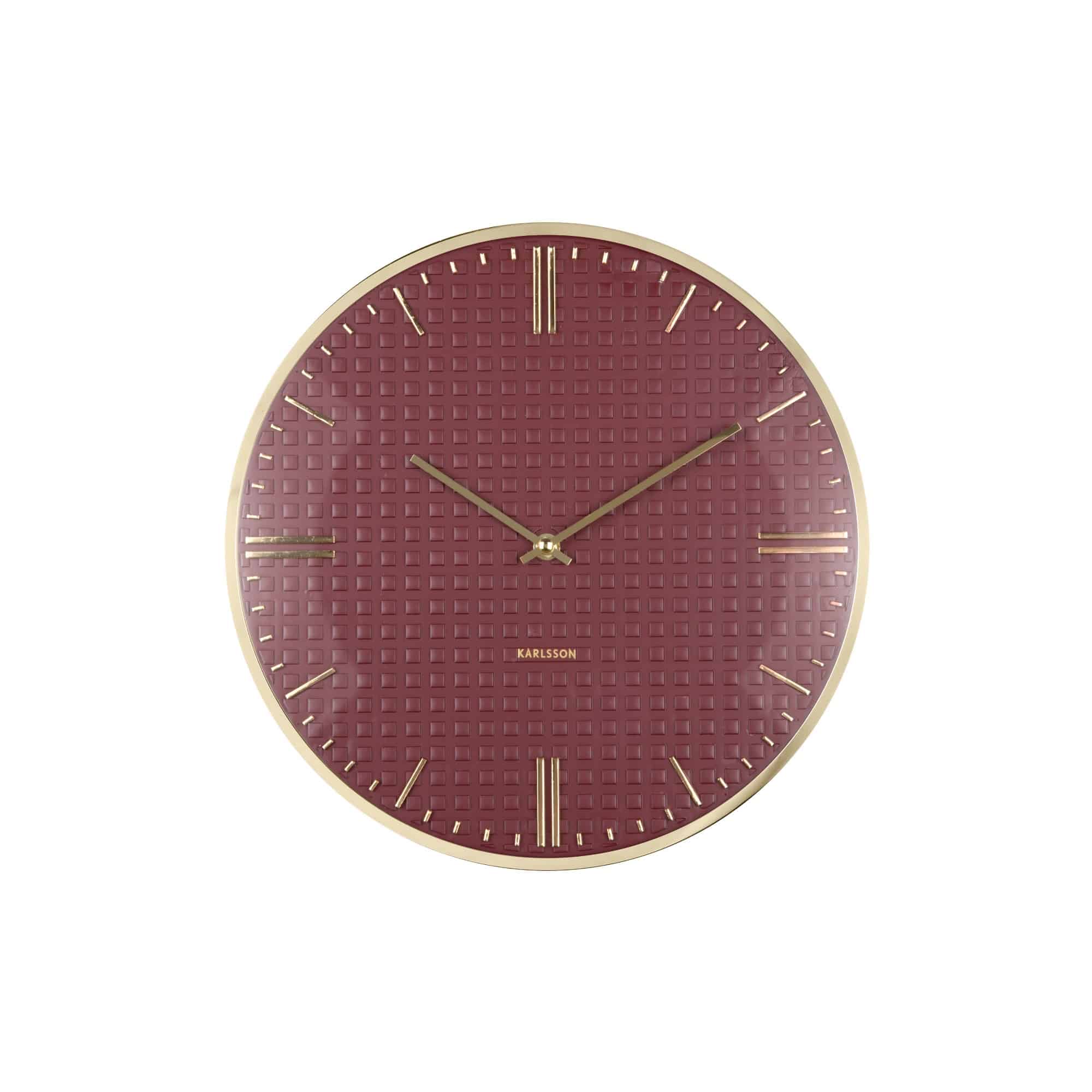 Karlsson wandklok Riqueza - rood - Ø35cm