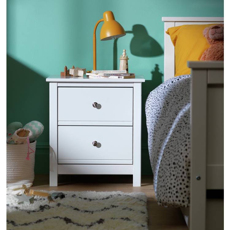 Habitat Brooklyn 2 Drawer Bedside Table - White