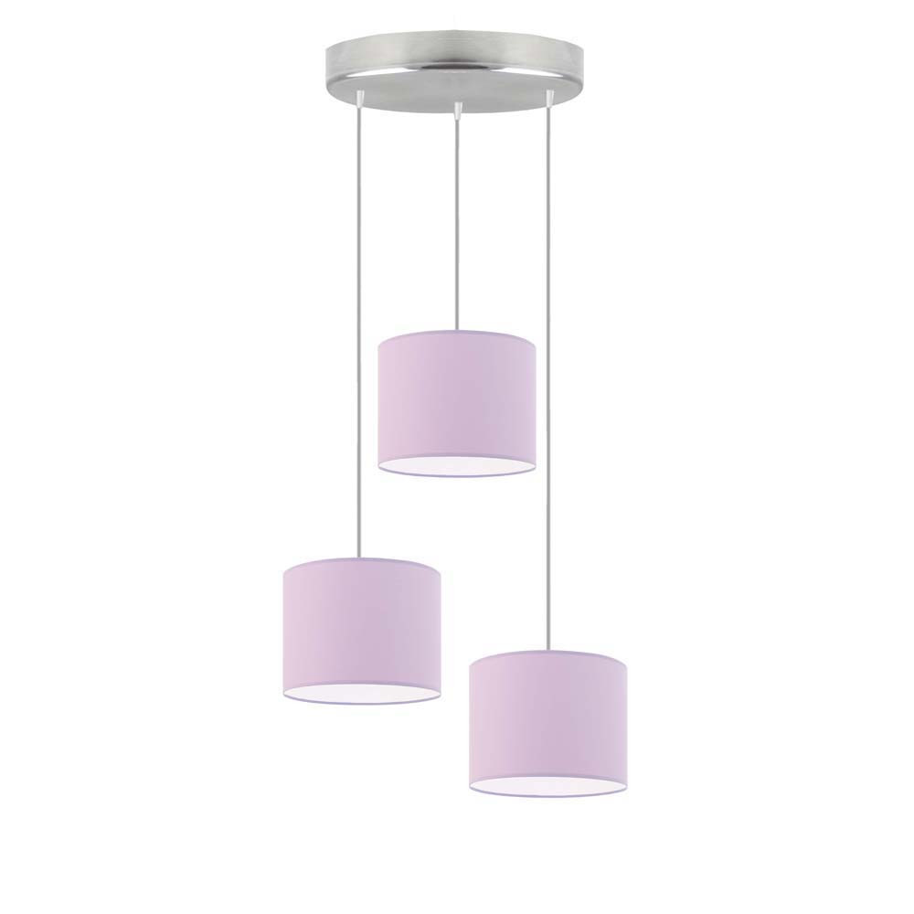 Lampa wisząca PUEBLO regulowana Stal szczotkowana/ Jasny Fioletowy