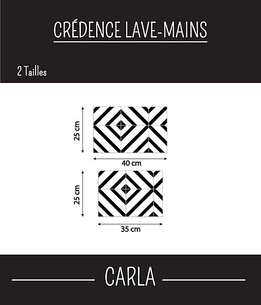 Crédence Lave-mains adhésive CARLA 40 cm x 25 cm Ma Nouvelle Déco