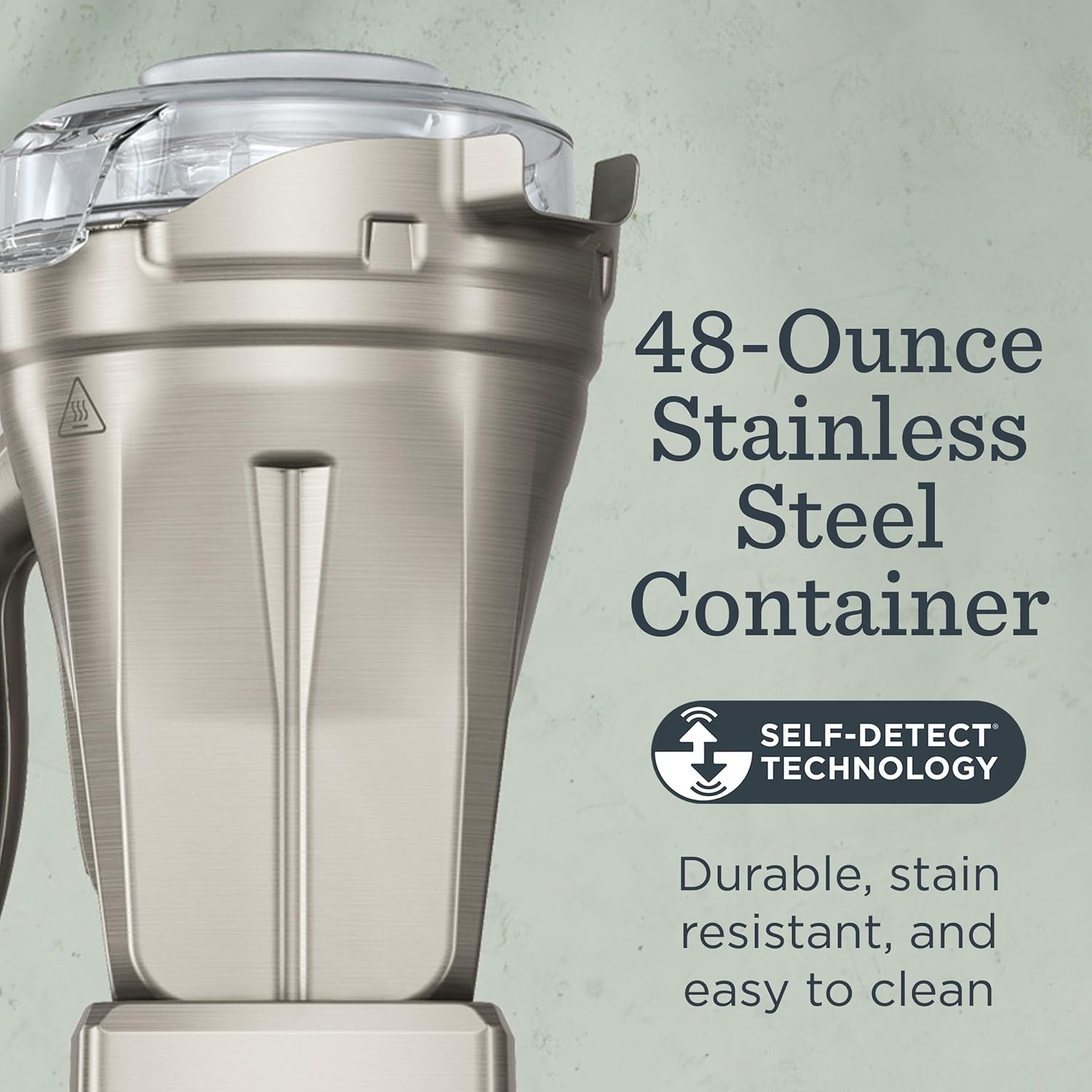Vitamix 48-Ounce Stainless-Steel Blender Container with SELF-DETECT, Dishwasher-Safe, BPA-Free Clear Lid, Laser-Cut Stainless-Steel Blades, Compatible with All Full-Size Vitamix Blenders