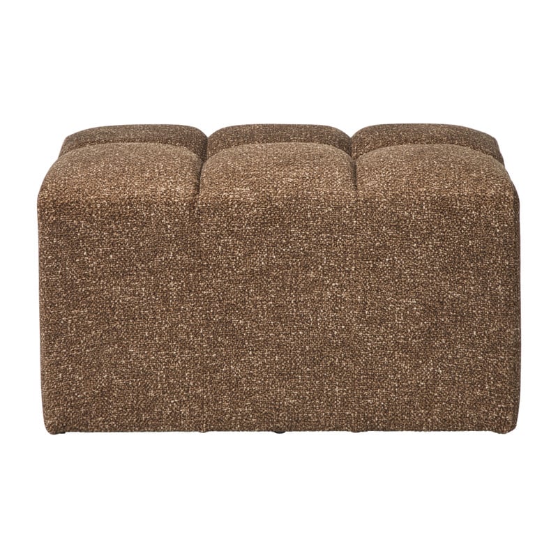 Poef chenille - bruin - 38x66x38 cm
