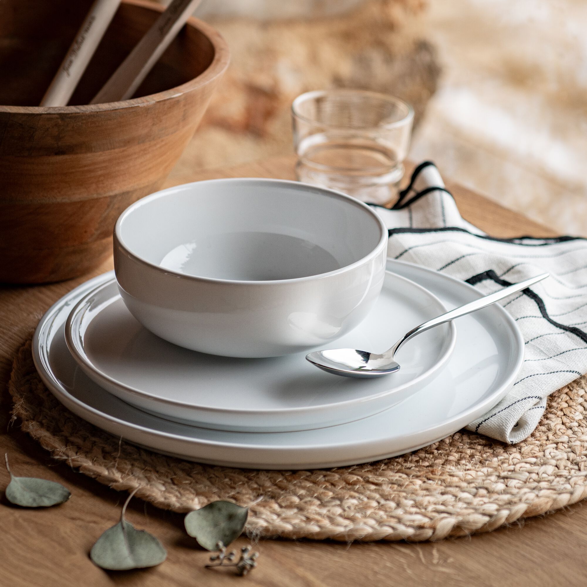 SELMA - Assiette creuse en faïence D15cm - blanc ventoux