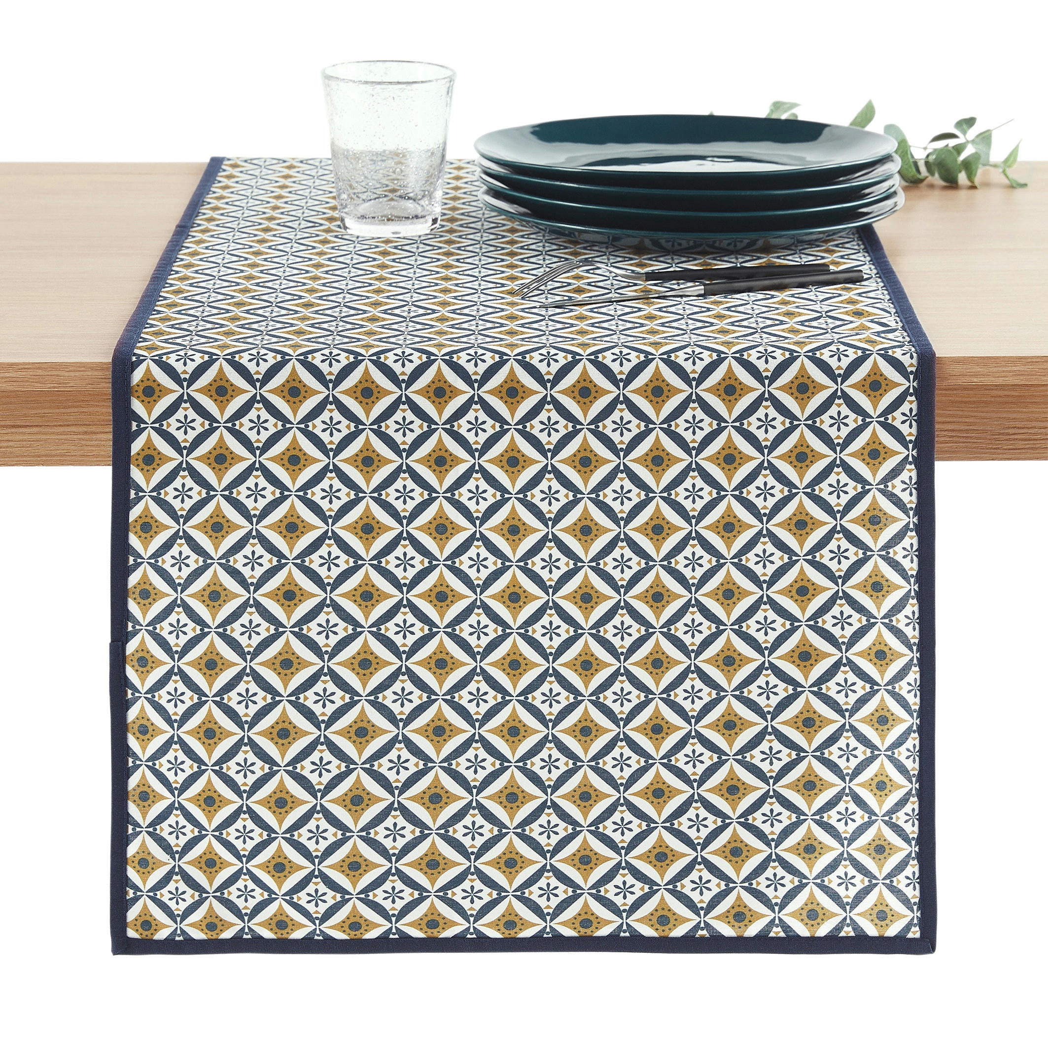 Chemin de table polycoton enduit, Florene