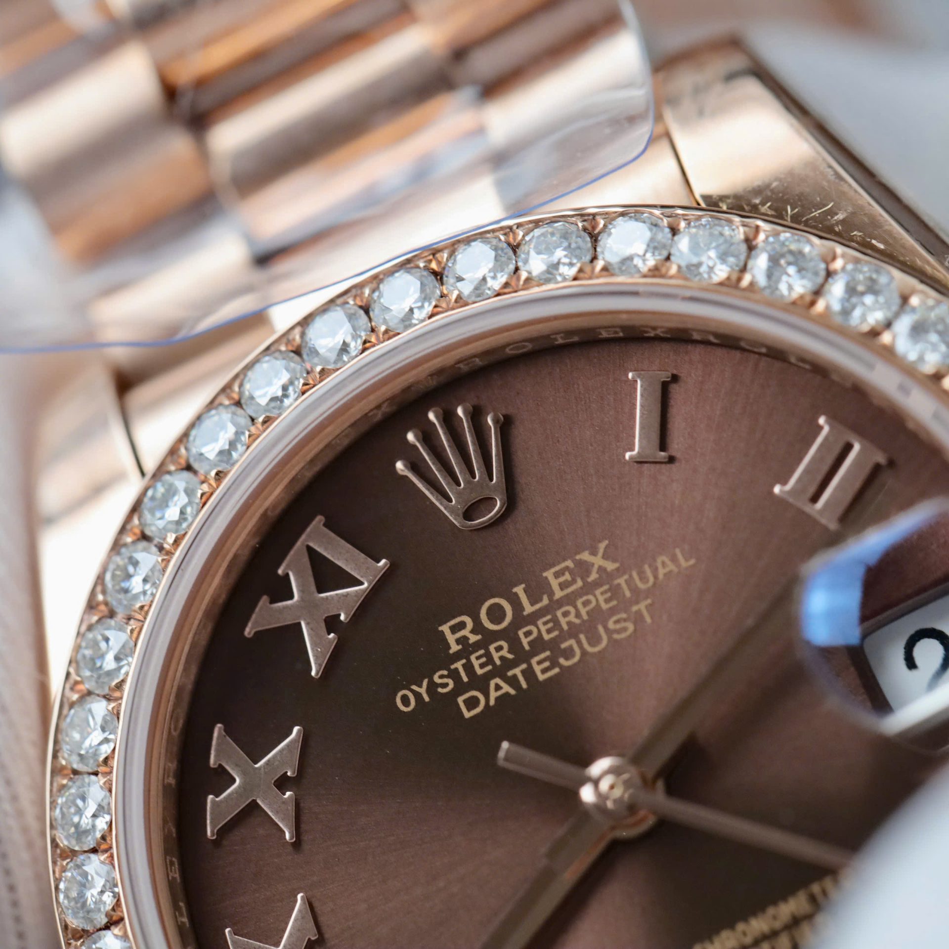 Rolex Datejust 278285rbr-0016 RG Plated Chocolate Dial With Diamonds 31mm Super Clone