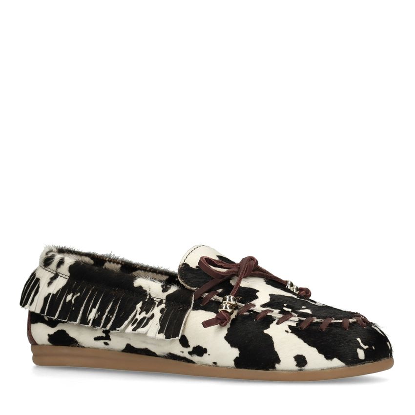 Manfield Cow print pony hair loafers