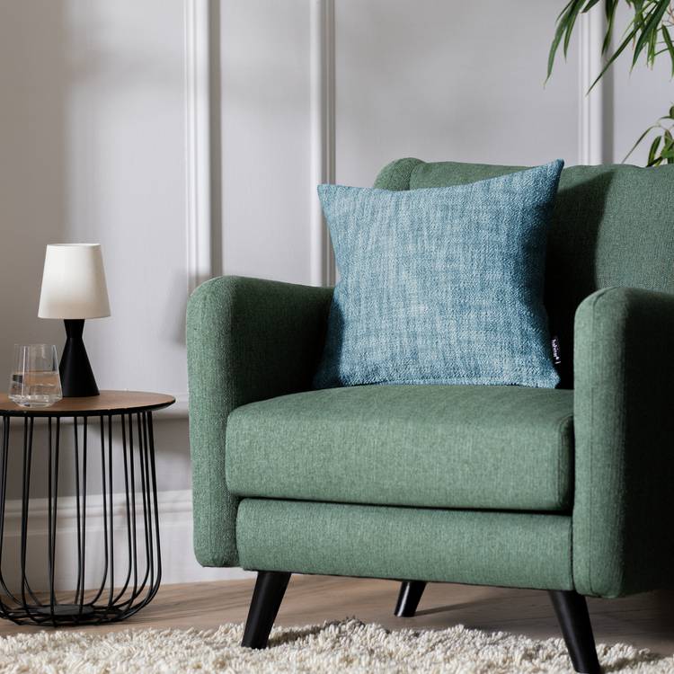 Habitat Woven Cushion - Blue - 43x43cm