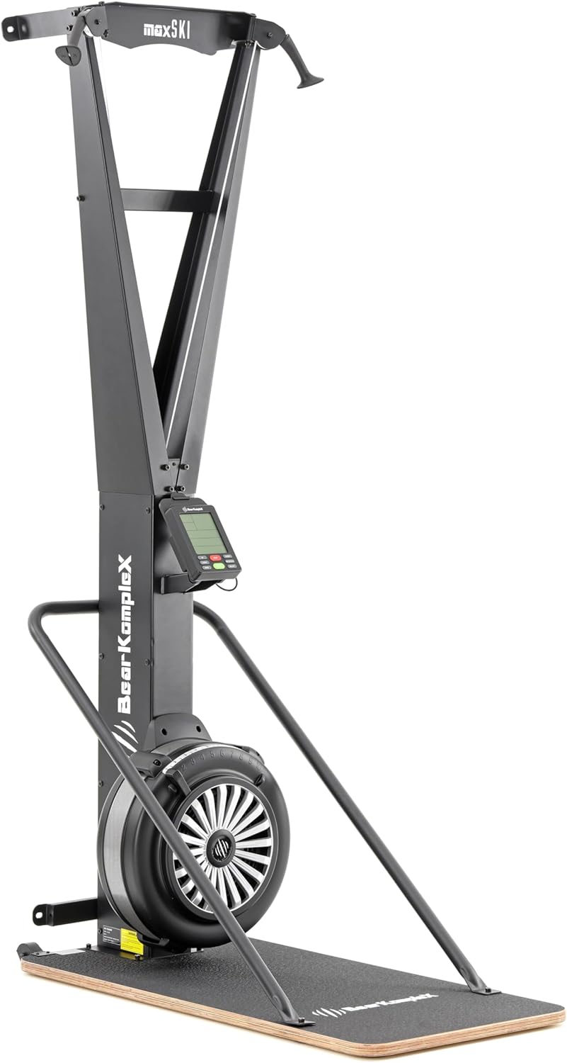 Bear KompleX MAX Trainer Machine - Indoor Trainer Equipment with Floor Stand and Wall-Mount Included, Full Body Workout Cardio, 10-Level Air Resistance System, Home Gym Fitness Equipment for Crossfit