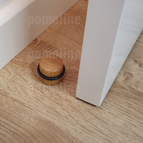 8 Un. Butée de porte adhésive en bois de chêne naturel - Diamètre 37MM