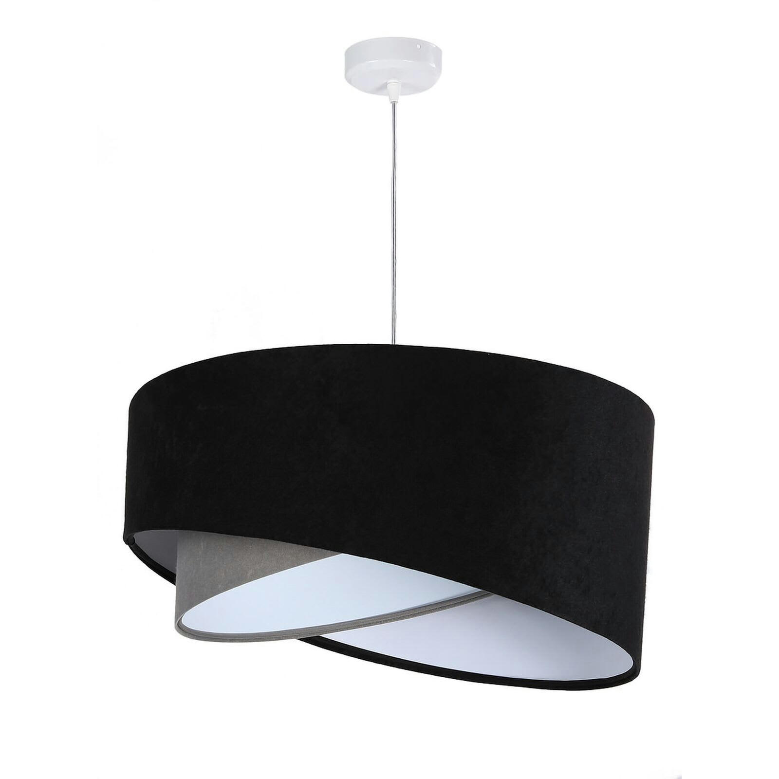 ASYMETRIC - Suspension Tissu Noir 50x50x25 cm