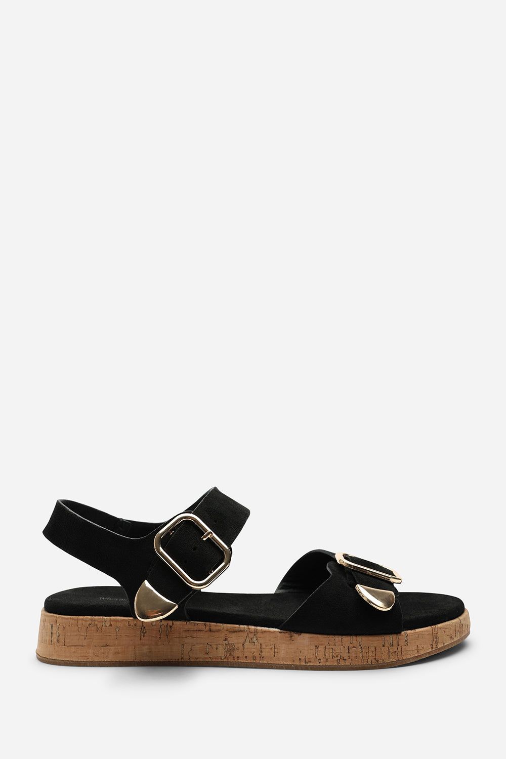 Where's That From Cevina' Low Wedge Sandals with Dual Buckle Closure Straps