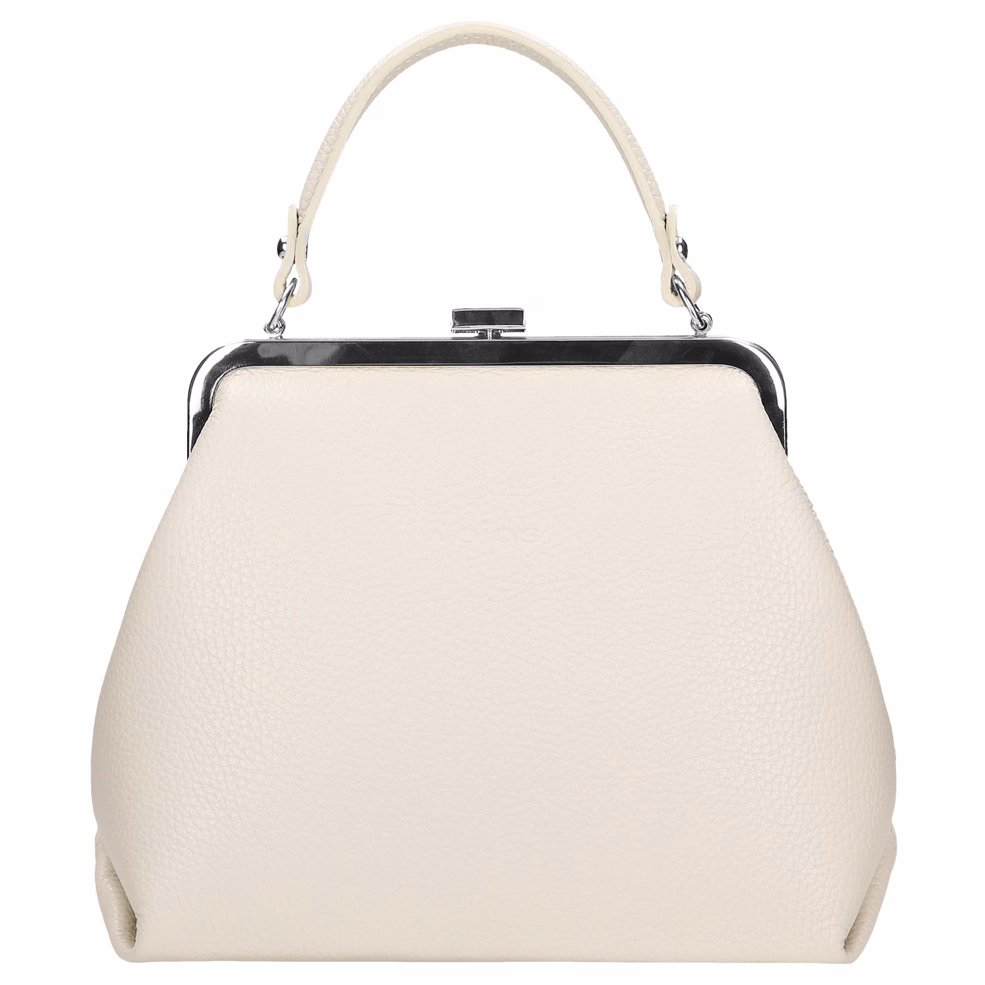 Beżowa skórzana torebka frame bag