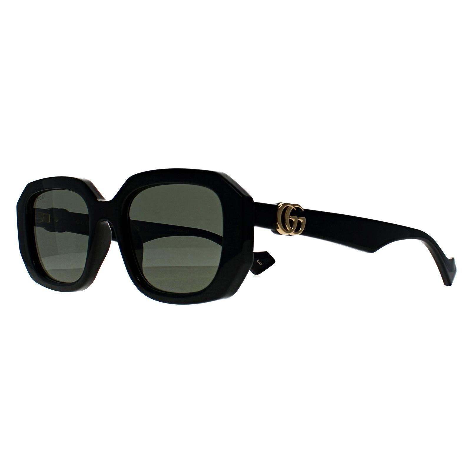 Gucci Rectangle Shiny Black Grey Light Mirror GG1535S