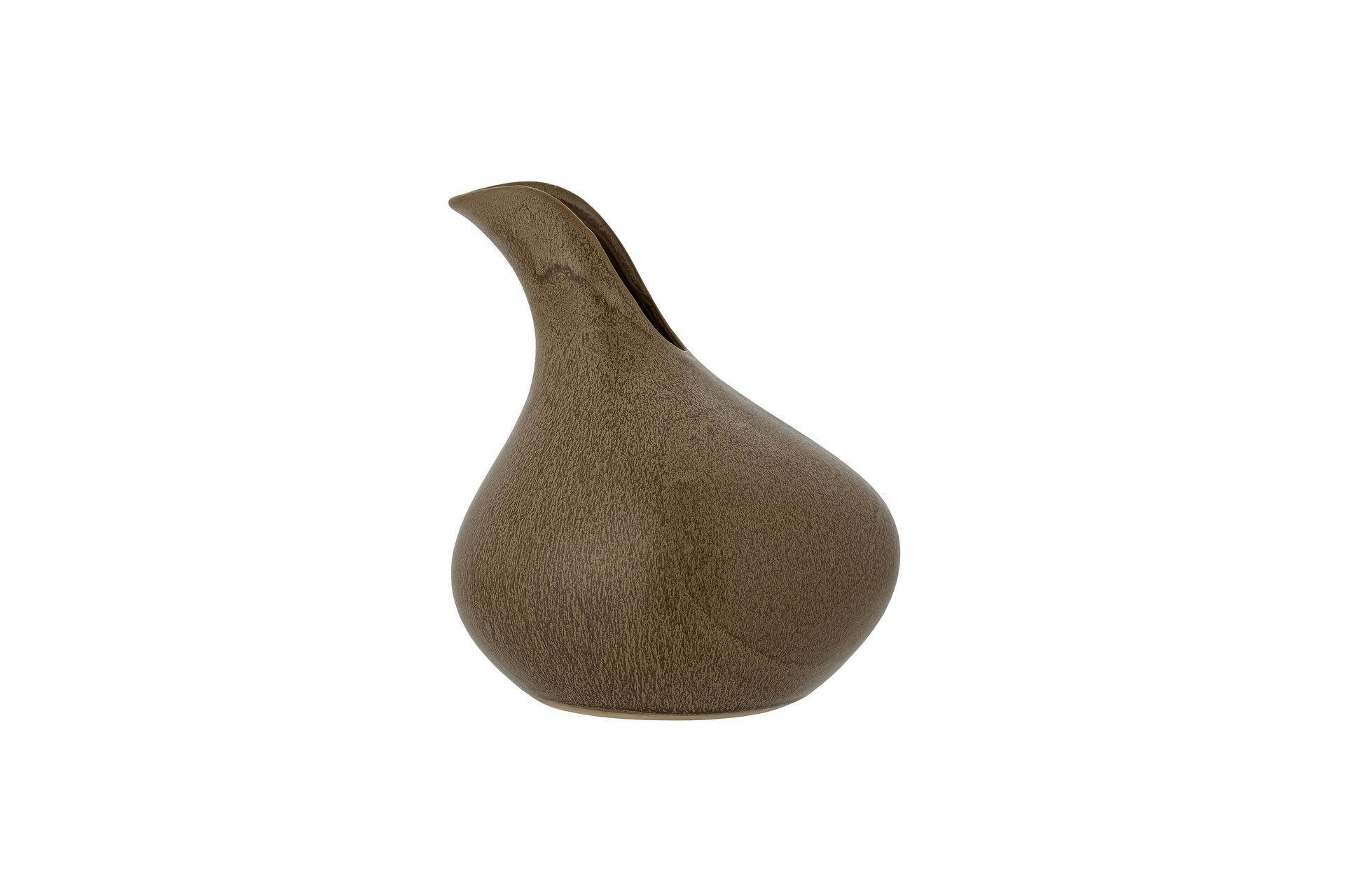 AMINA - Vase en grès marron H18cm