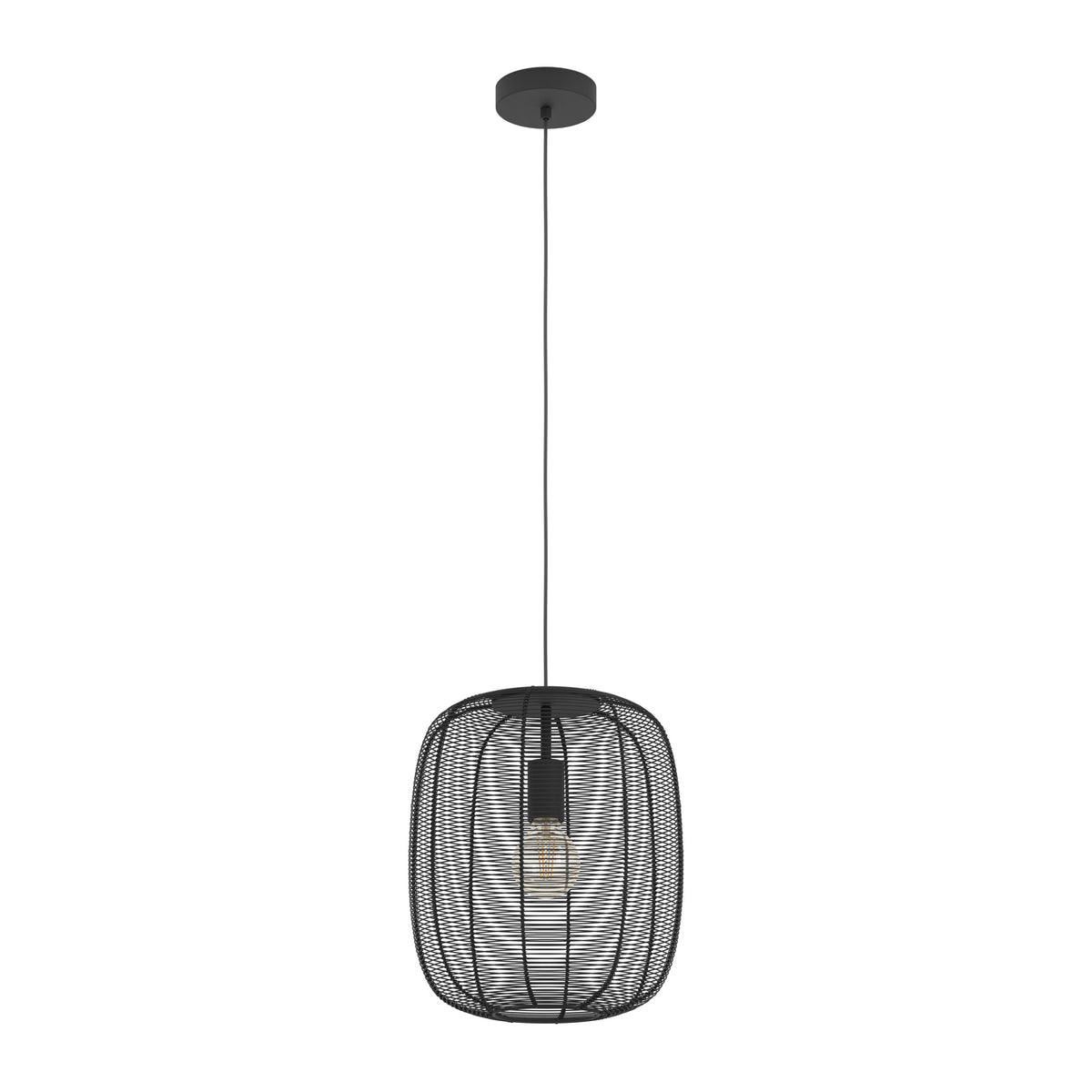 EGLO hanglamp Rinroe - e27 - ø 32,5 cm - zwart - staal