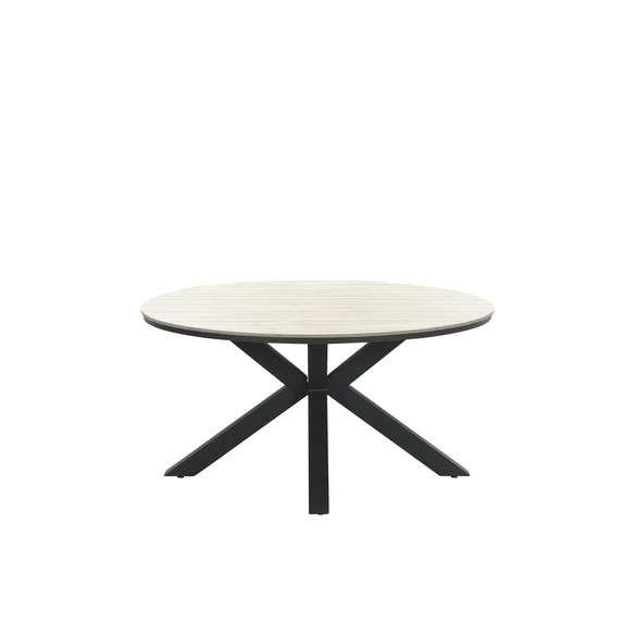 Gartentisch »Edison«, rund, Kunststoff/Aluminium, grau/braun