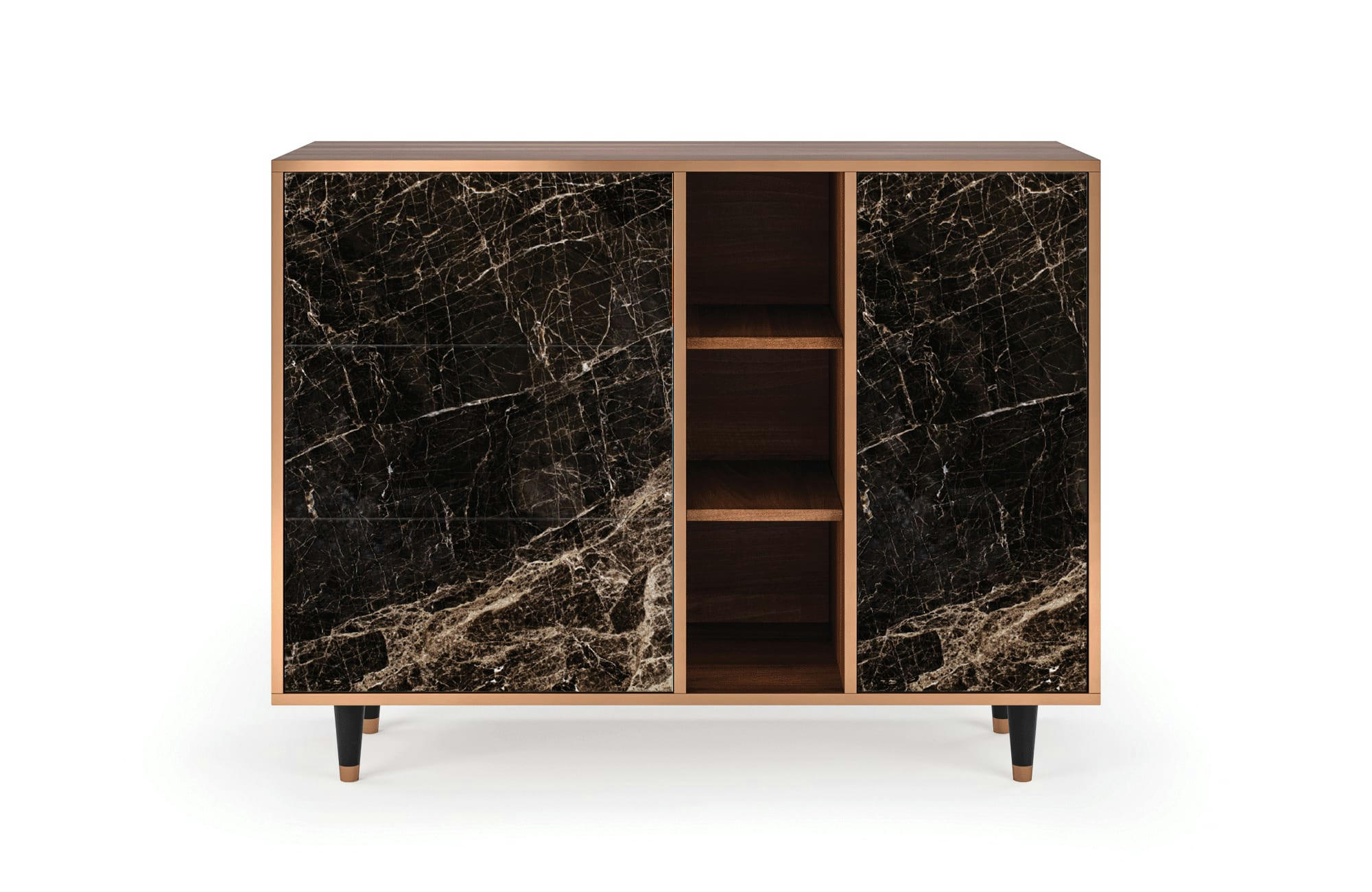 NIGHT ABYSS - Buffet  noir 3 tiroirs et 1 porte L 125 cm