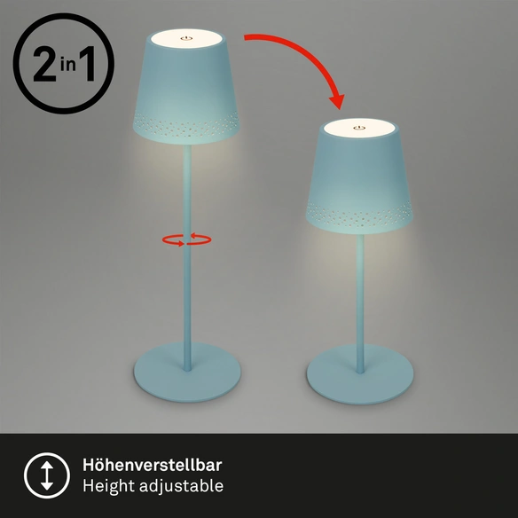 Tischleuchte, Höhe: 38cm, blau