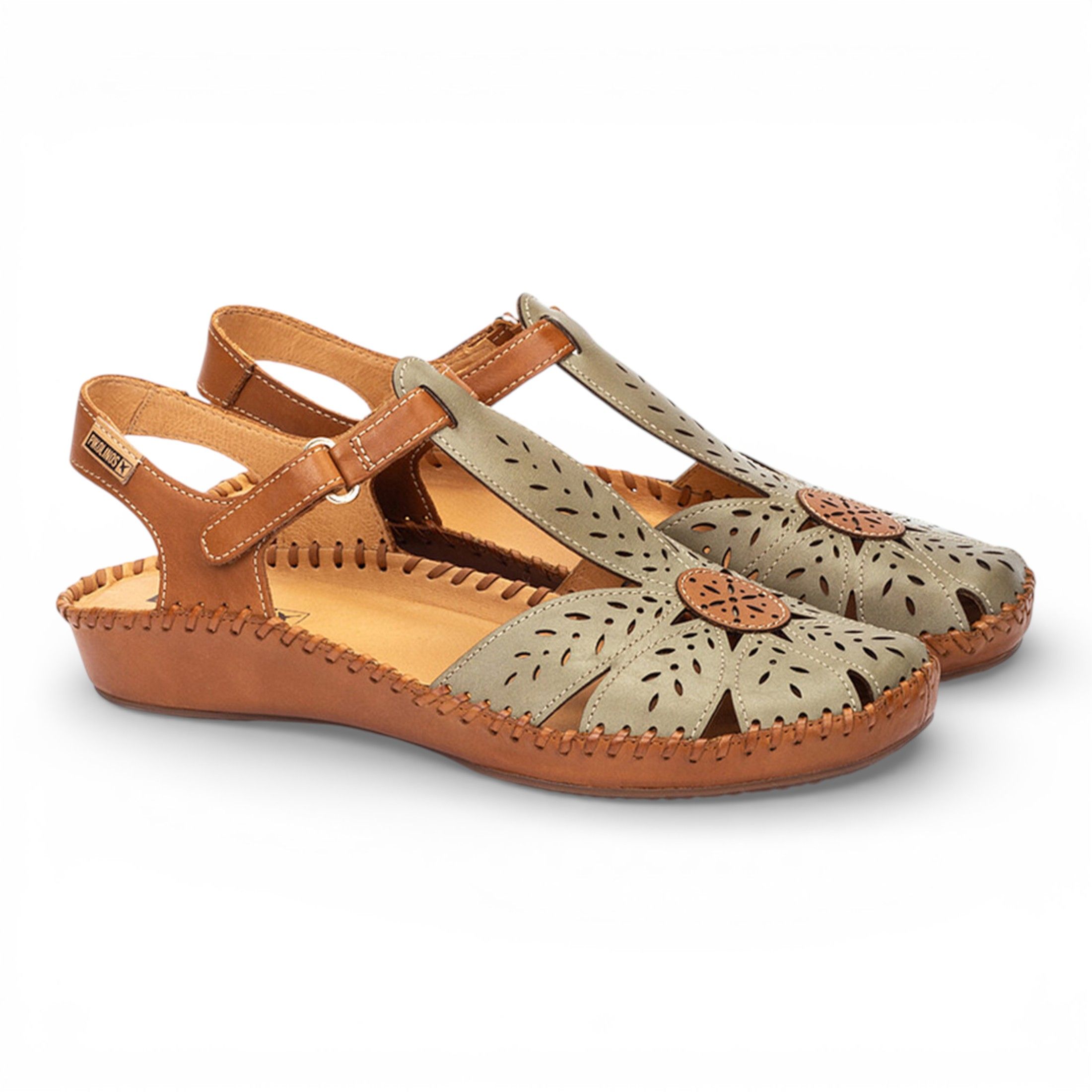 Infinity Leather Pikolinos Leather Cushioned Wedge Sandal Shoes - P-Vallarta