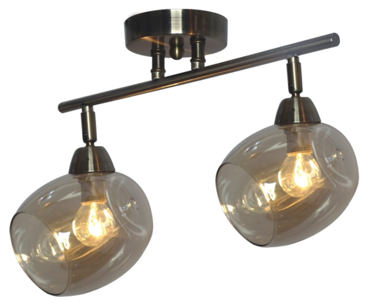 Lampa sufitowa mosiądz patynawany ENDO2xE27x60W wym: 27x44x23 cm Kaja