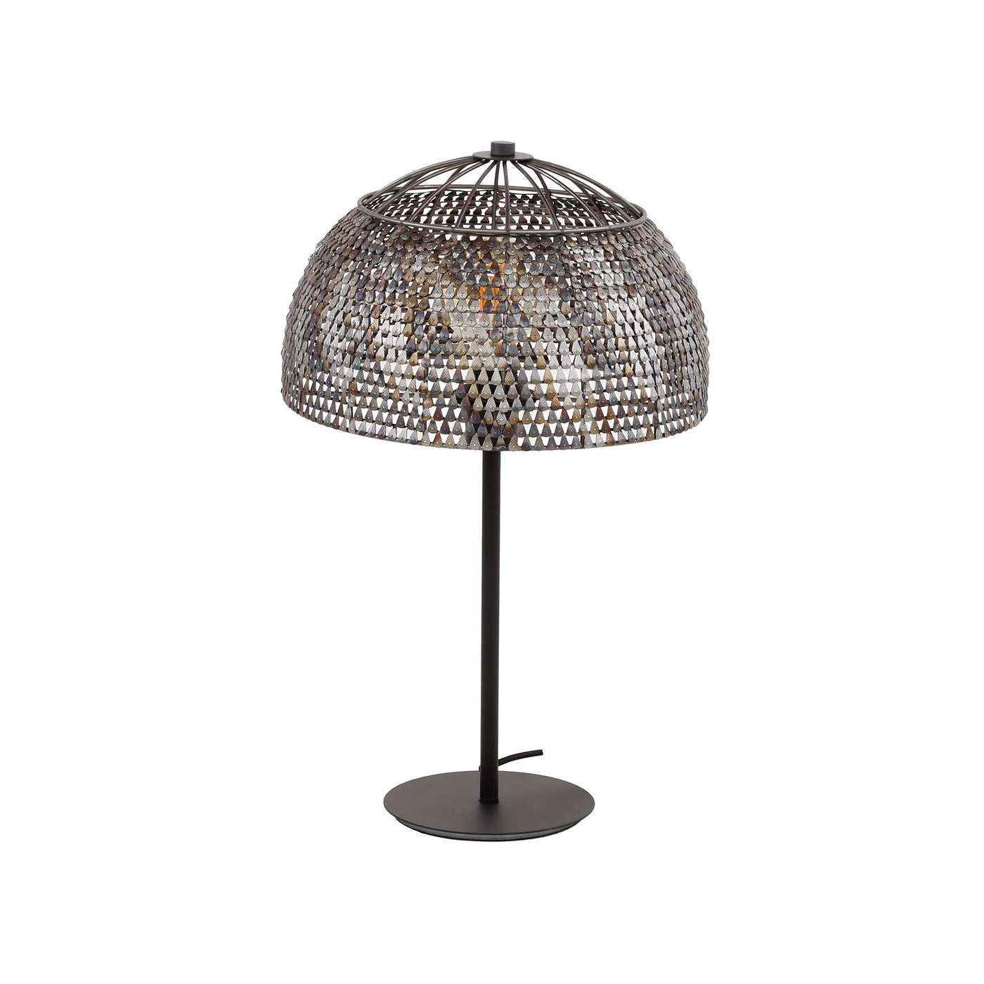 Giga Meubel Tafellamp Armor Open - Zwart/Bruin - 1-Lichts - 35x35x55cm