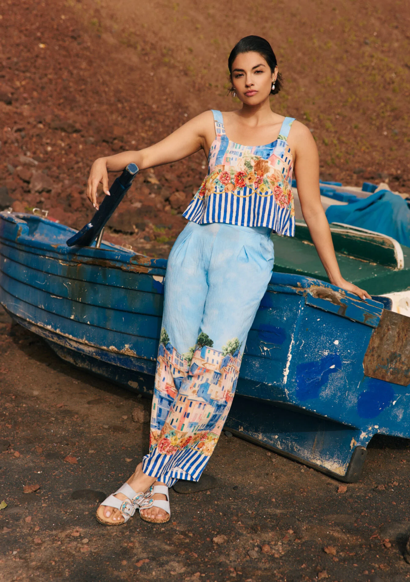 Soepel geprinte broek