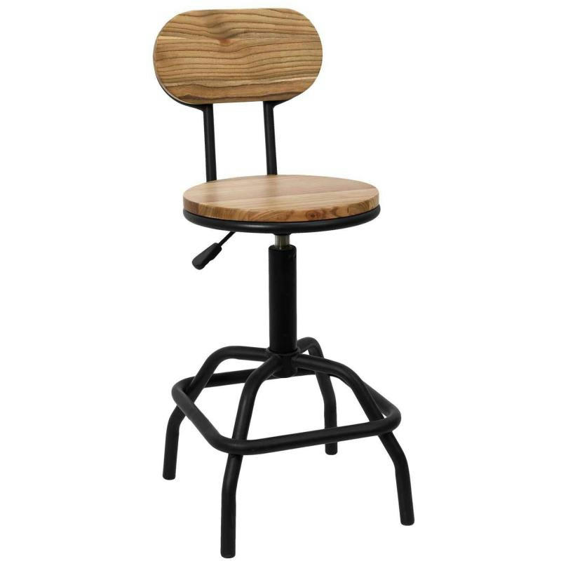 - Chaise de bar hauteur réglable en bois et métal ace