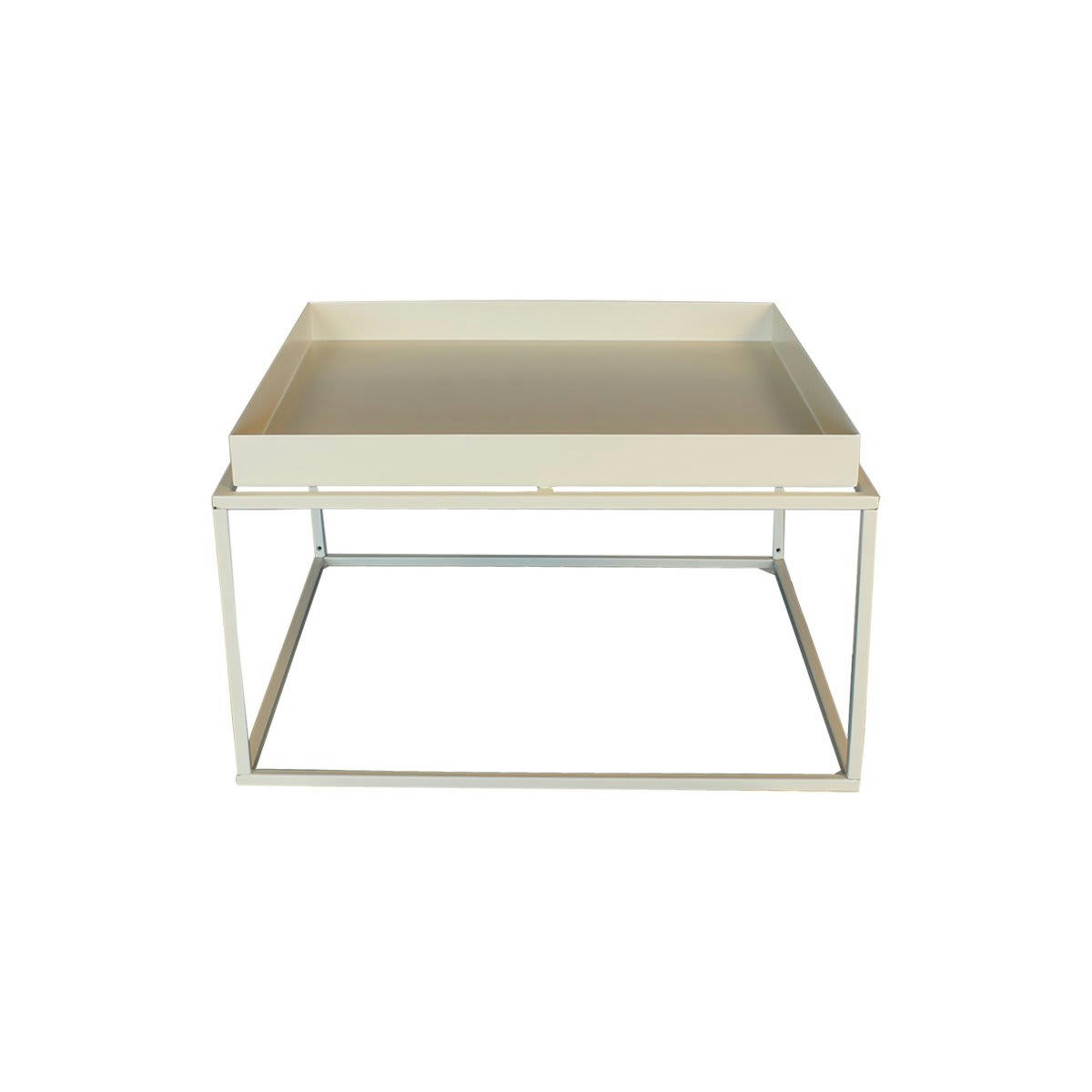 SYLVIE - Table basse minimaliste en métal crème