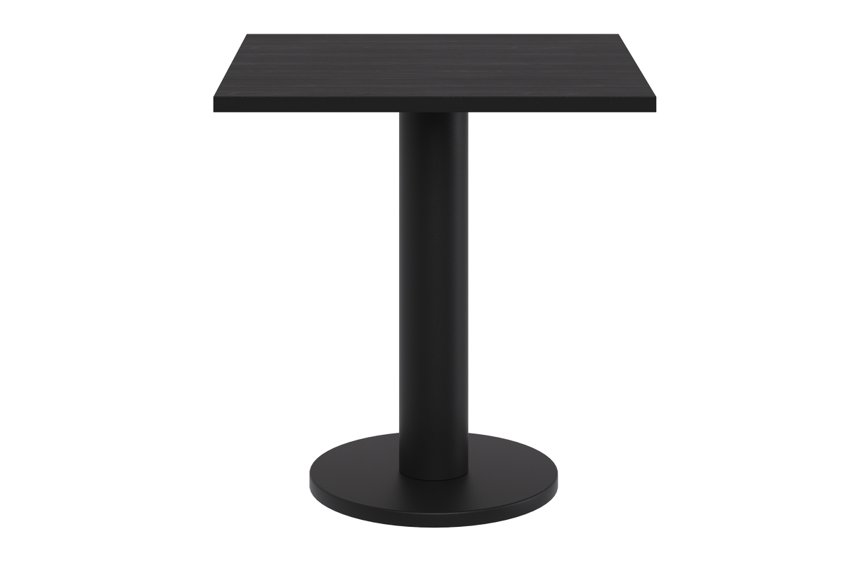 noo.ma Sool Cafétisch 70x70 cm - Black Oak melamine, Vulcano Black stalen onderstel