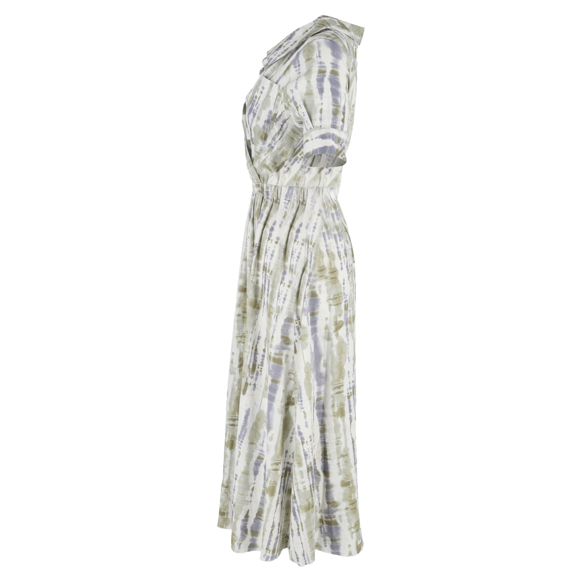 Altuzarra Preloved Lydia Shibori-Dyed Midi Shirt Dress in Multicolor Cotton