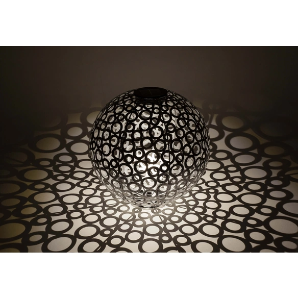 LED-Solarkugelleuchte »Anna«, Ø: 30 cm, mit Erdspieß, silberfarben